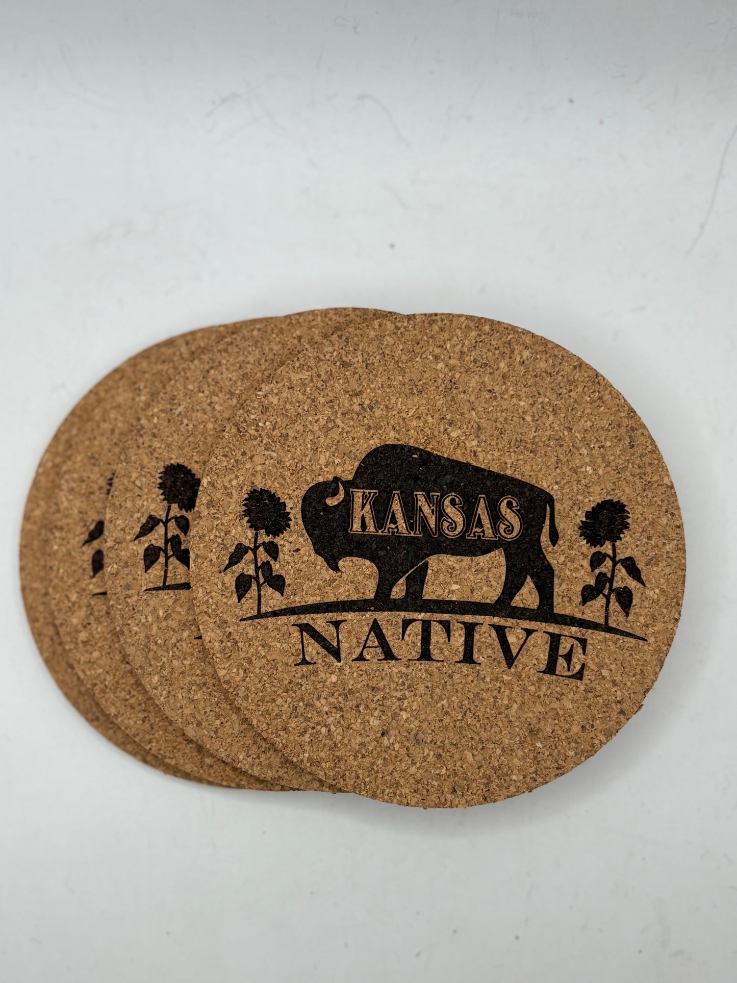 Kansas Themed Cork Coaster Set of 4