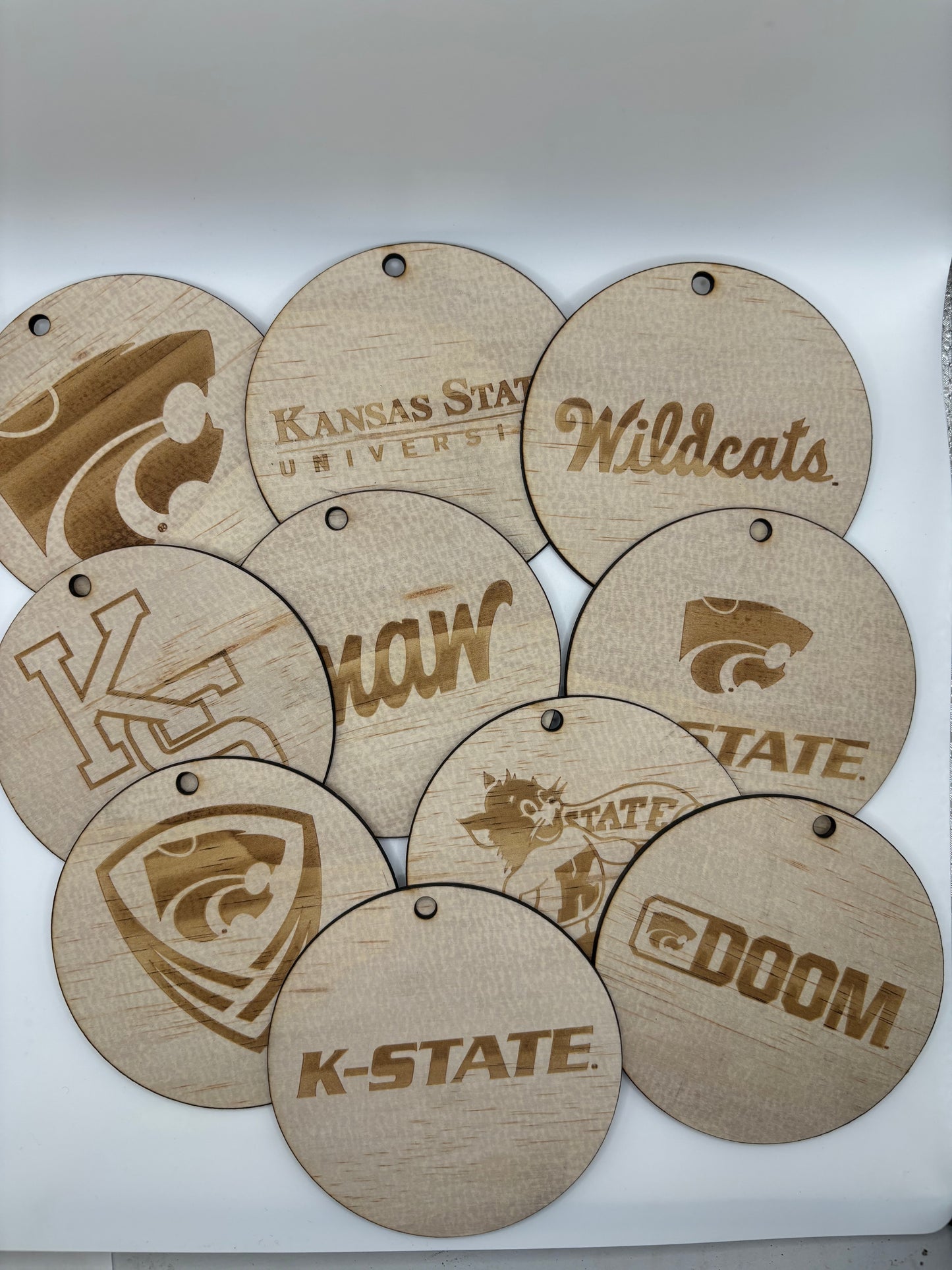 K- State Wood Ornament 4 inch