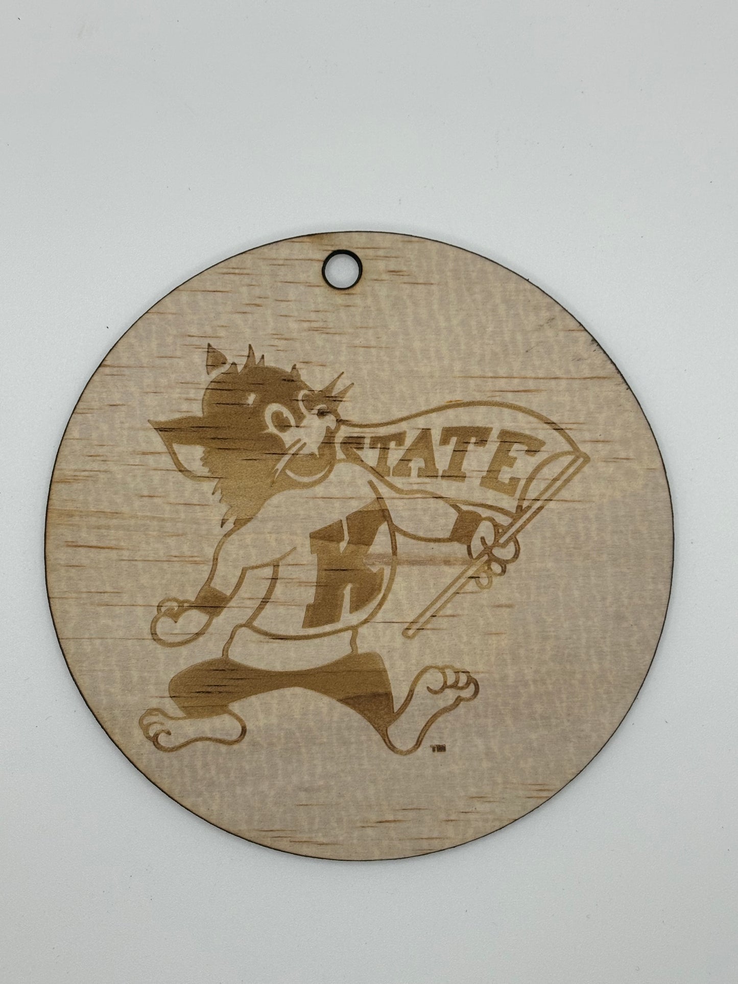 K- State Wood Ornament 4 inch