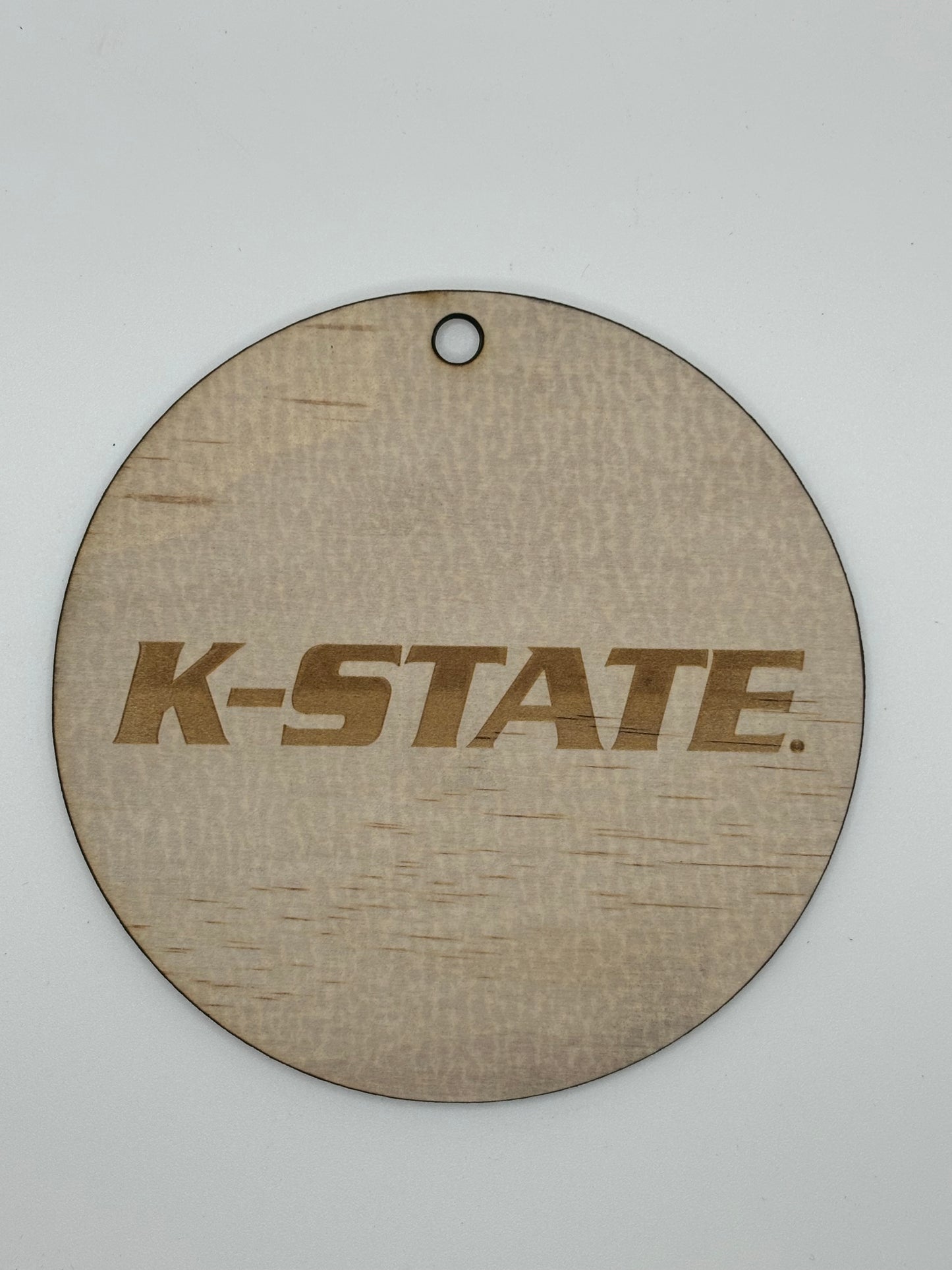 K- State Wood Ornament 4 inch