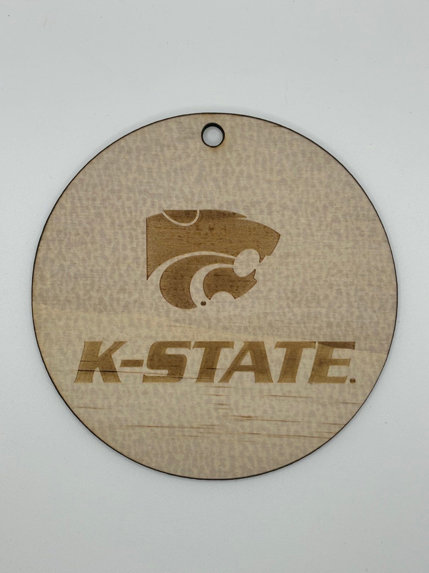 K- State Wood Ornament 4 inch