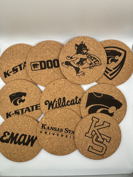 K- State Cork Coasters Set of 4