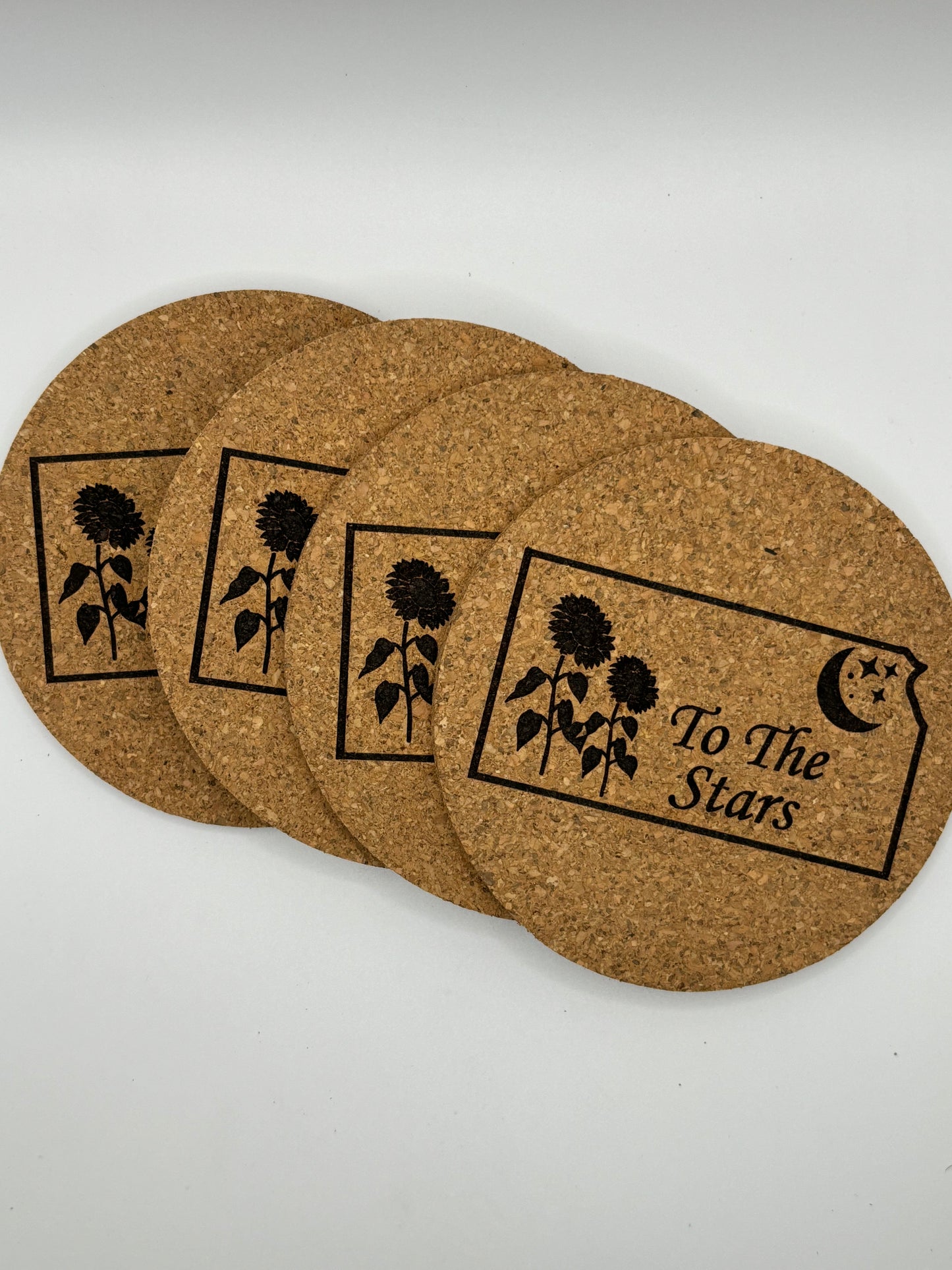 Kansas Themed Cork Coaster Set of 4