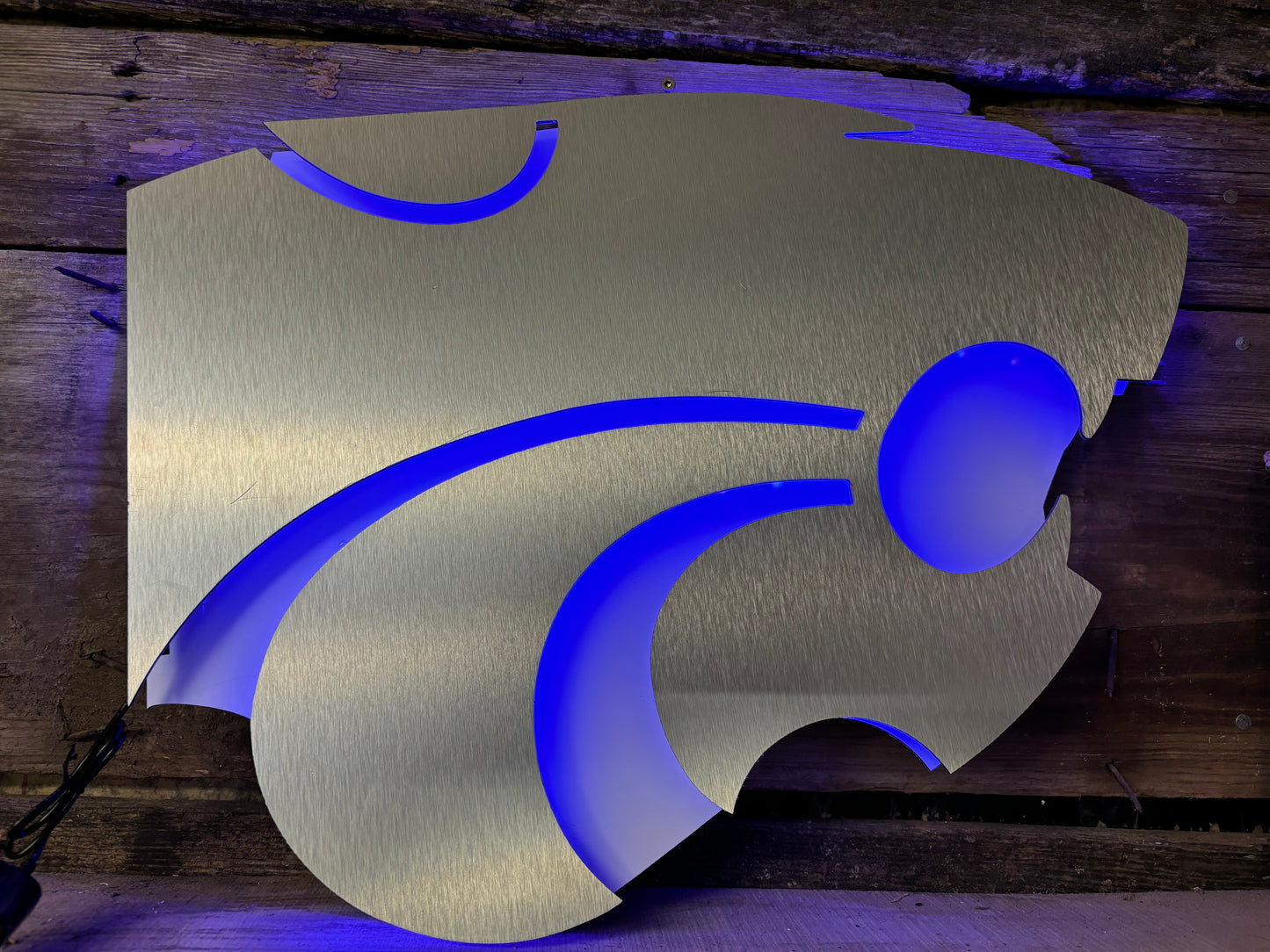 K-State Power Cat LED Metal Sign