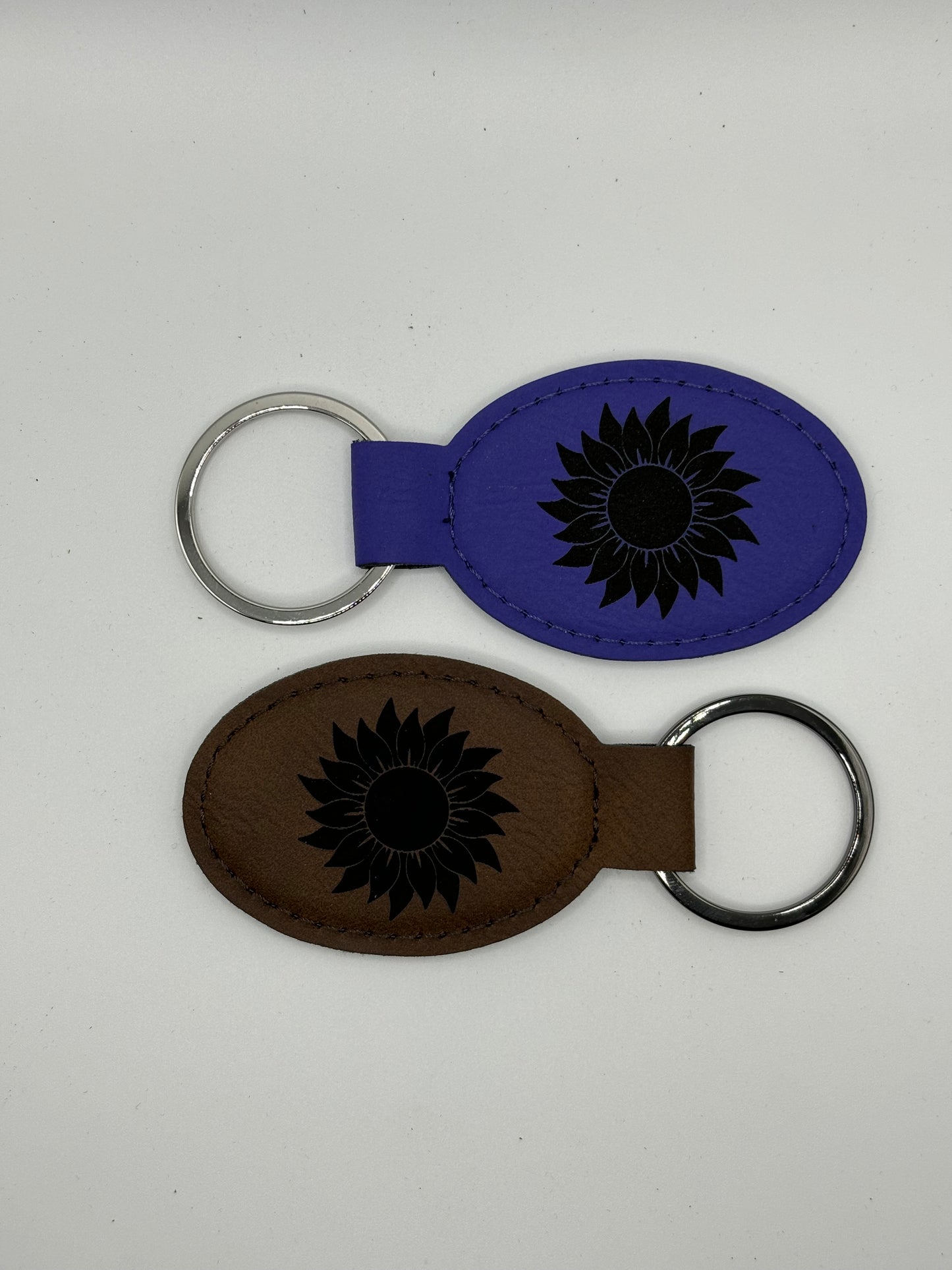 Kansas Themed Leather Key Chain