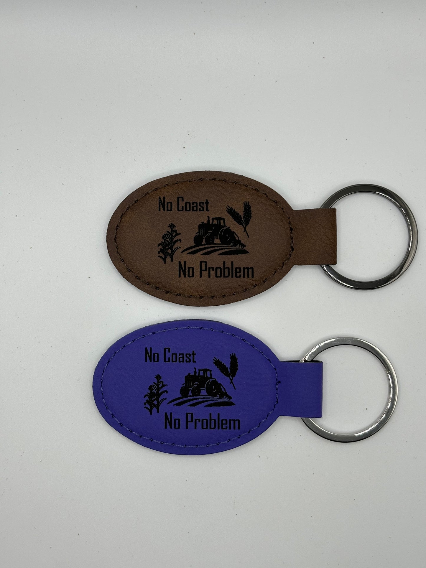 Kansas Themed Leather Key Chain