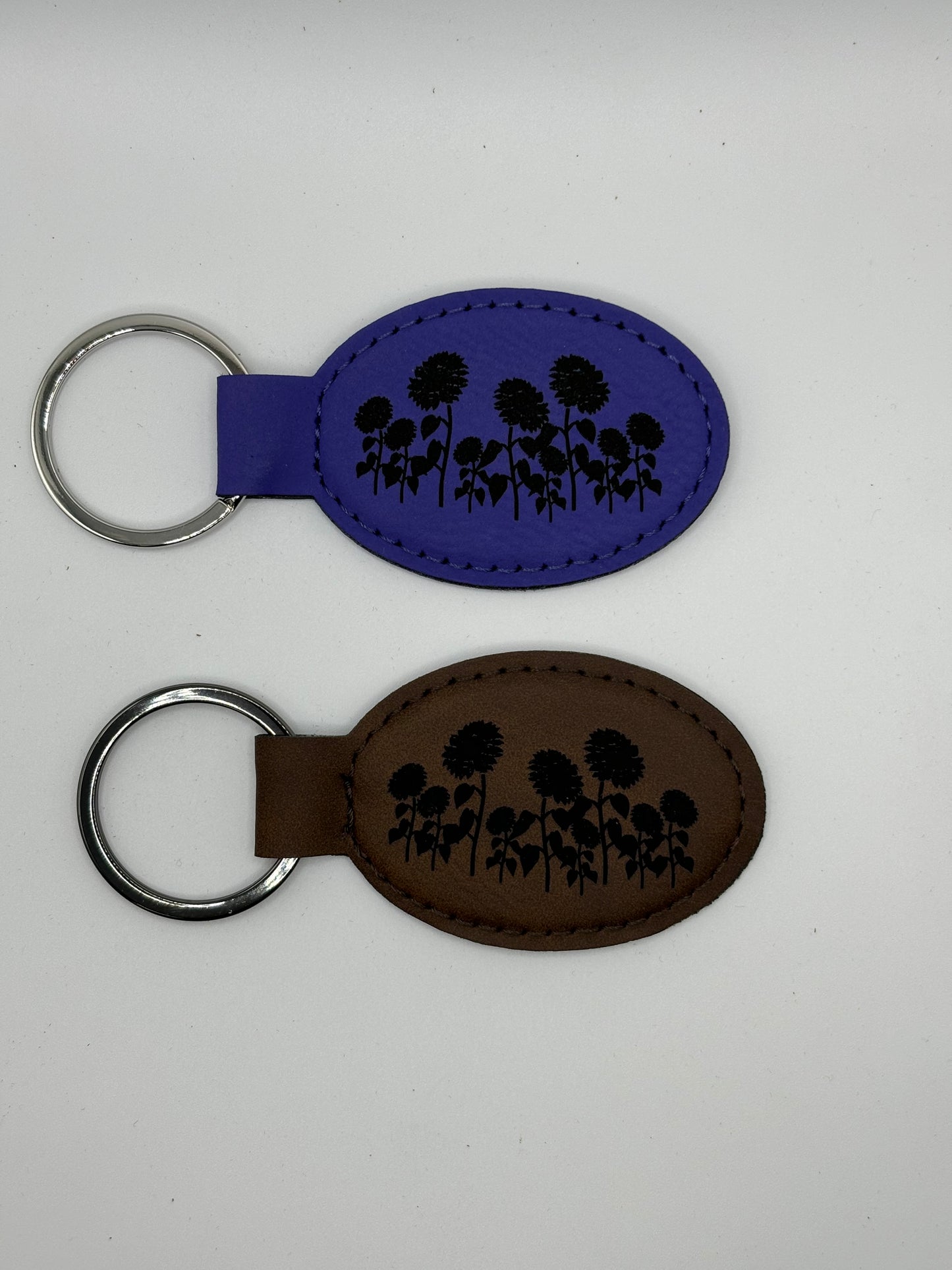 Kansas Themed Leather Key Chain