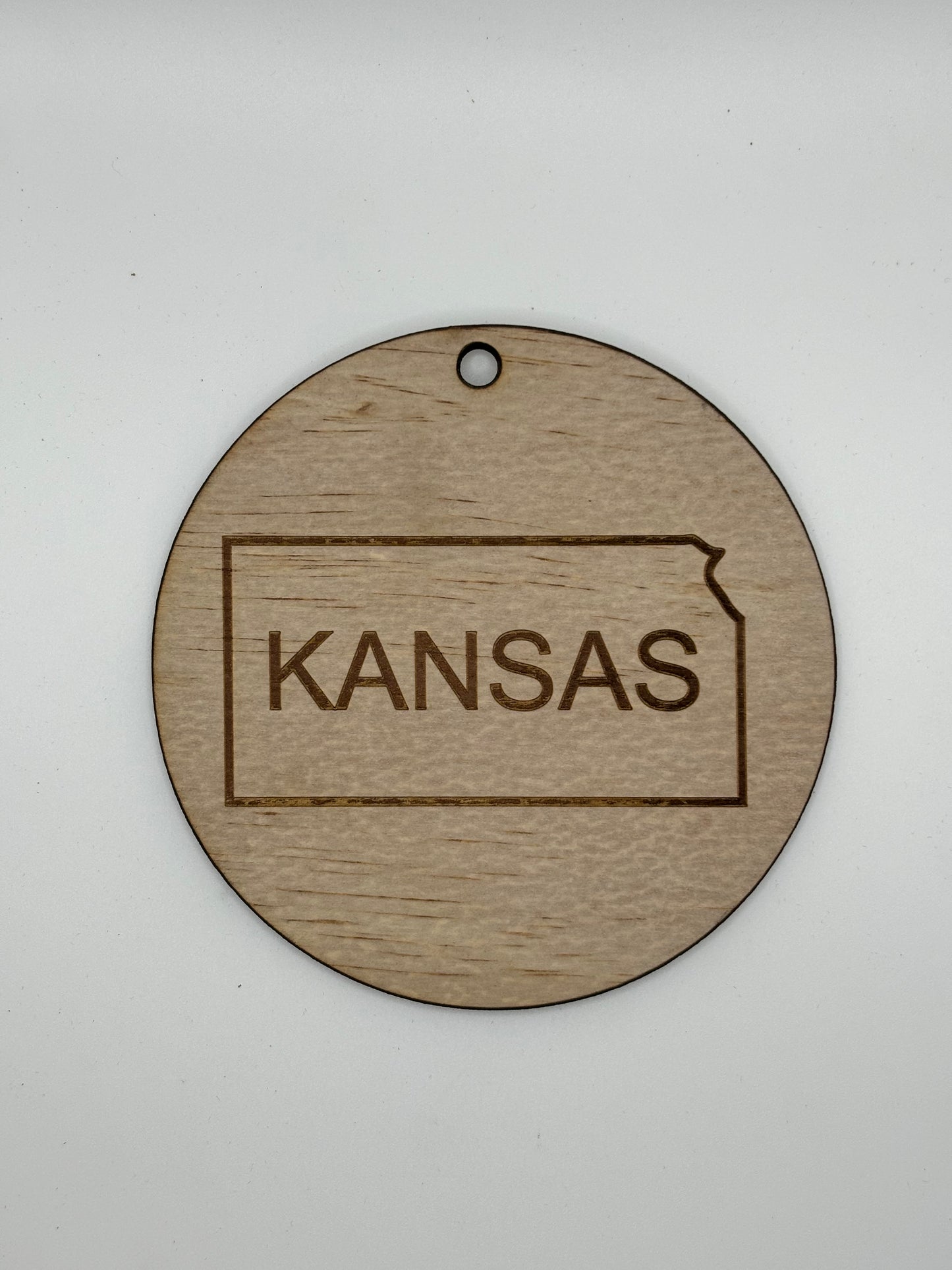 Kansas Themed Wood Ornament 4 inch