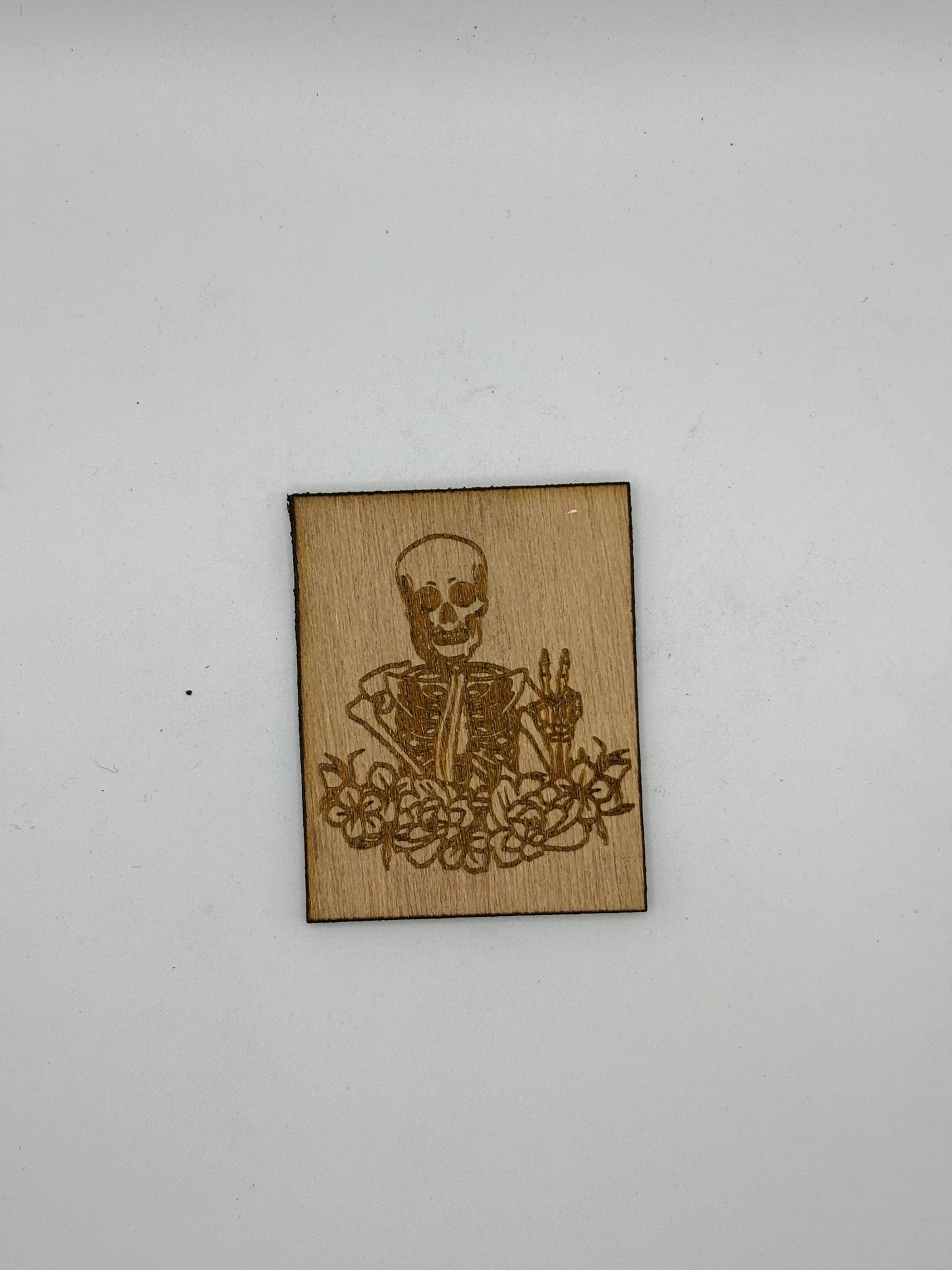 Skeleton Themed Wood Magnet