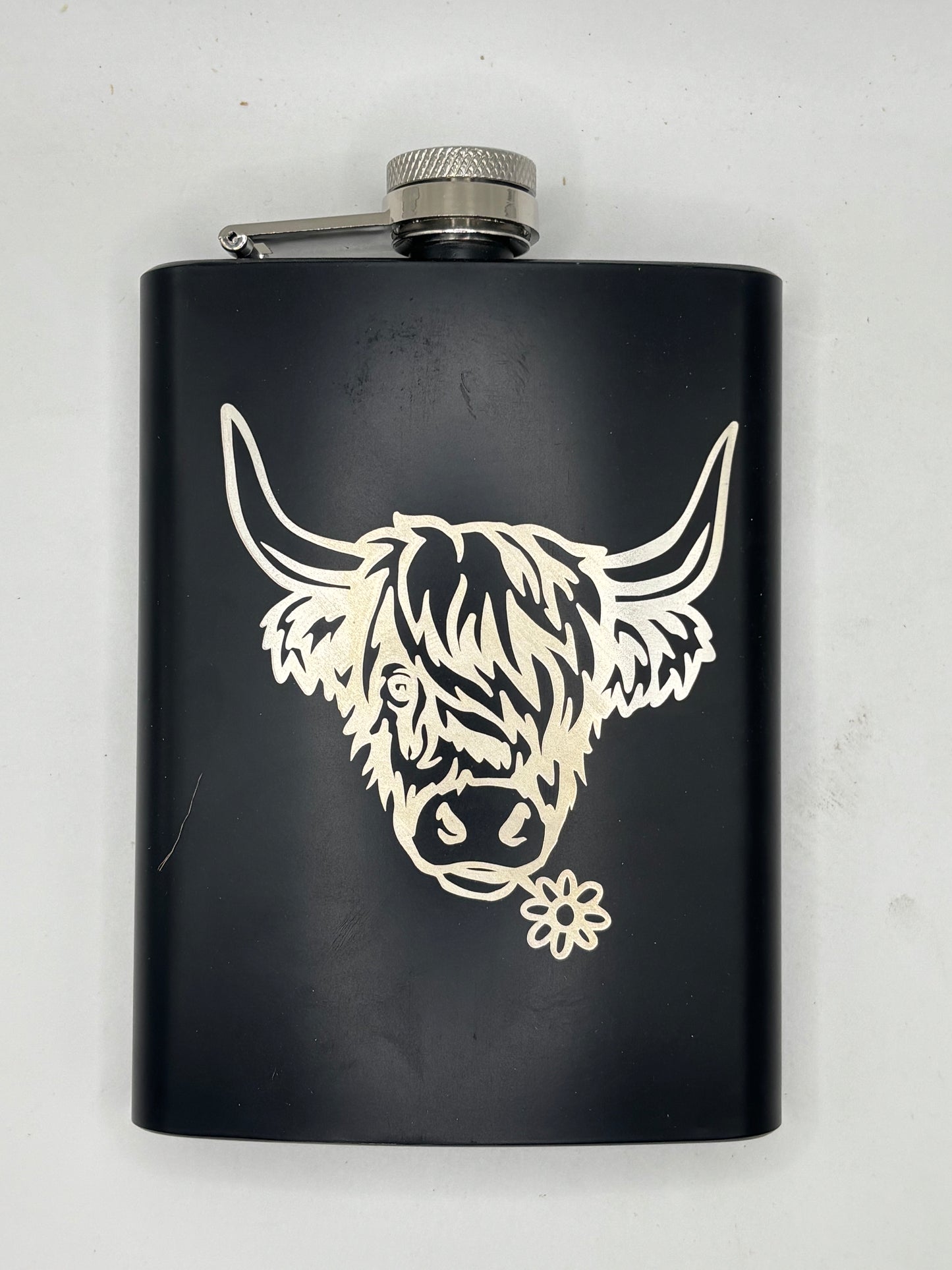 Highland Cow 8oz Hip Flask