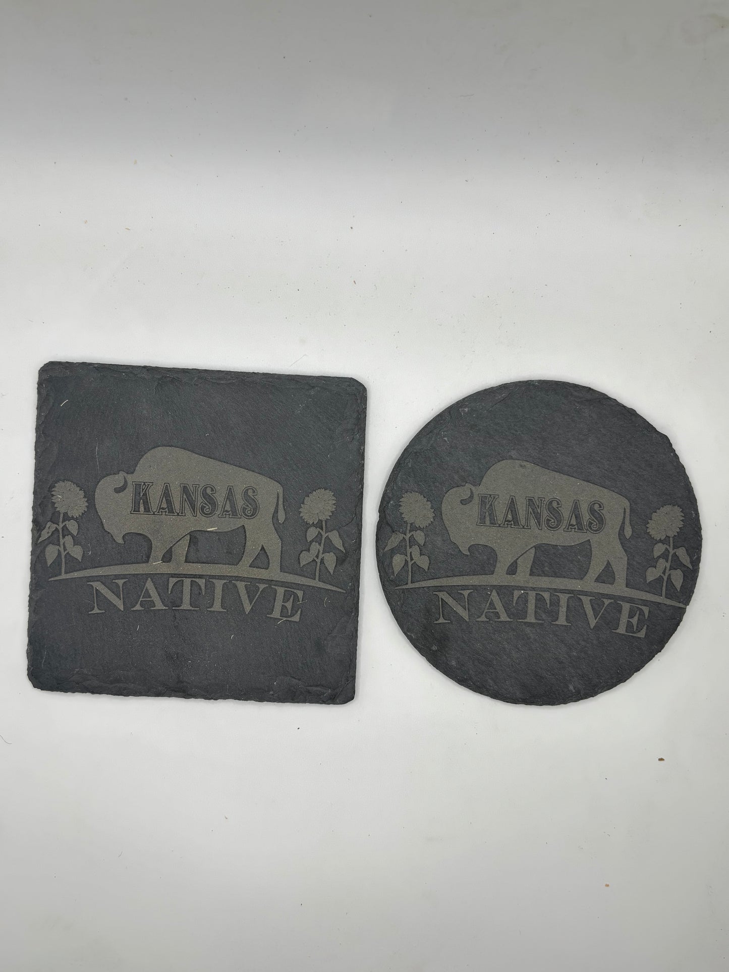 Kansas Native Slate Coasters (Set of 4)