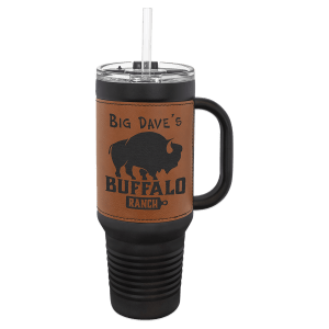 Polar Camel 40 oz. Leatherette Black Tumbler