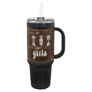 Polar Camel 40 oz. Leatherette Black Tumbler