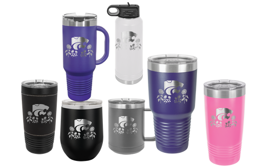 Power Cat Sunflower Field insulated Drinkware - Official Affinity Licensed Product - K-State