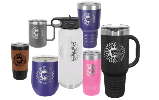 Power Cat Sunflower insulated Drinkware - Official Affinity Licensed Product - K-State