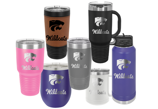 Wildcats with Power Cat insulated Drinkware - Official Affinity Licensed Product - K-State