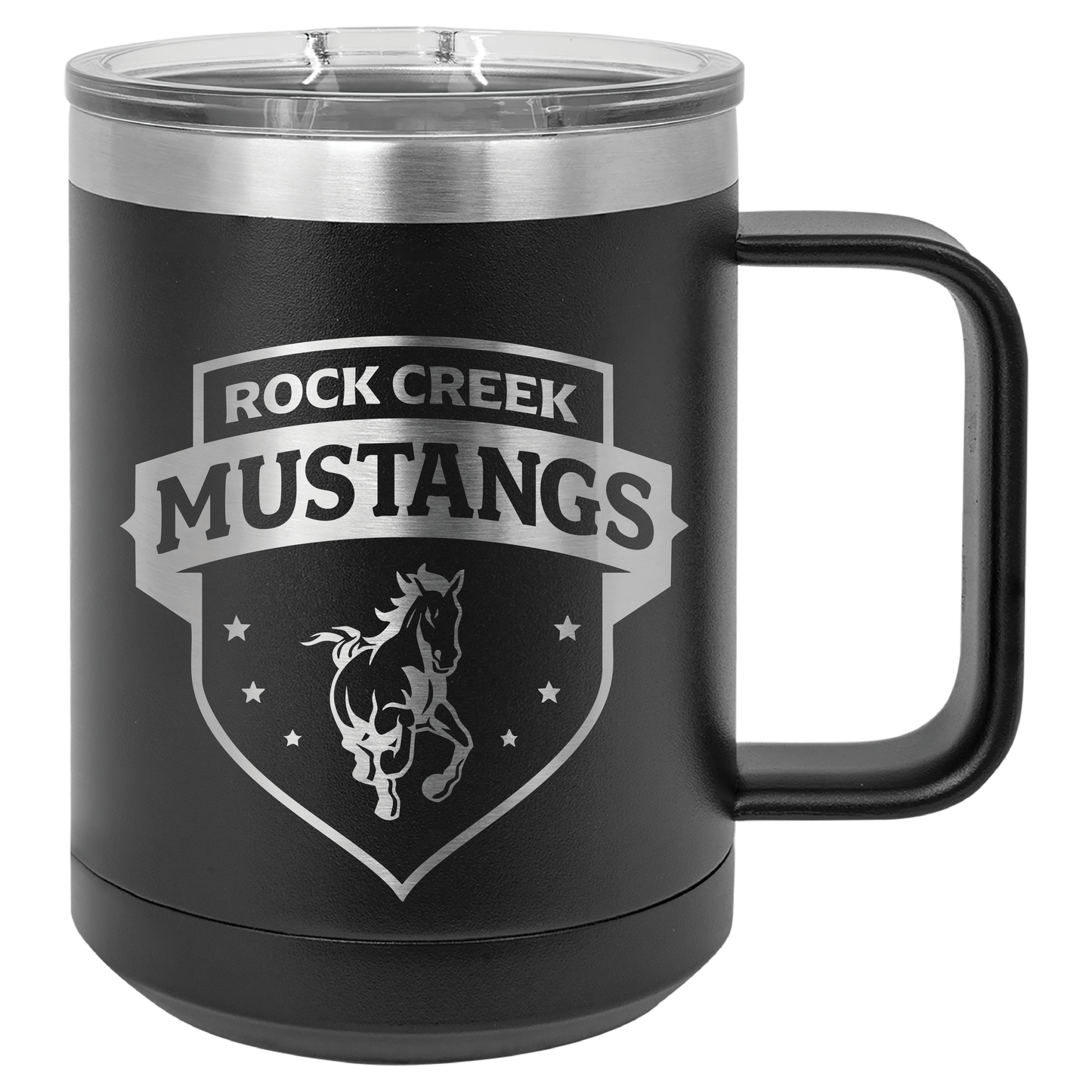 Rock Creek Mustangs Shield Tumbler - Click for all color/size options