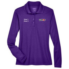 U stop Womens performance Long Sleeve Pique Polo