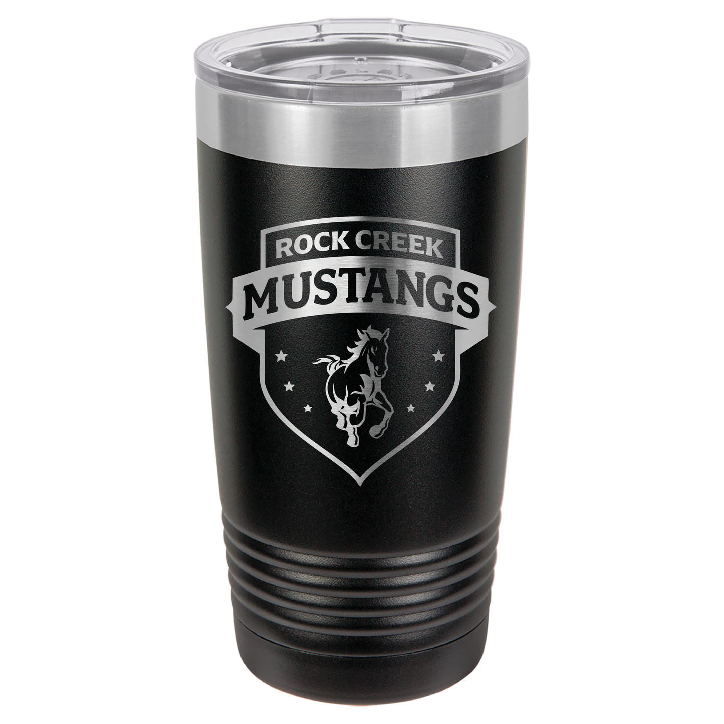 Rock Creek Mustangs Shield Tumbler - Click for all color/size options