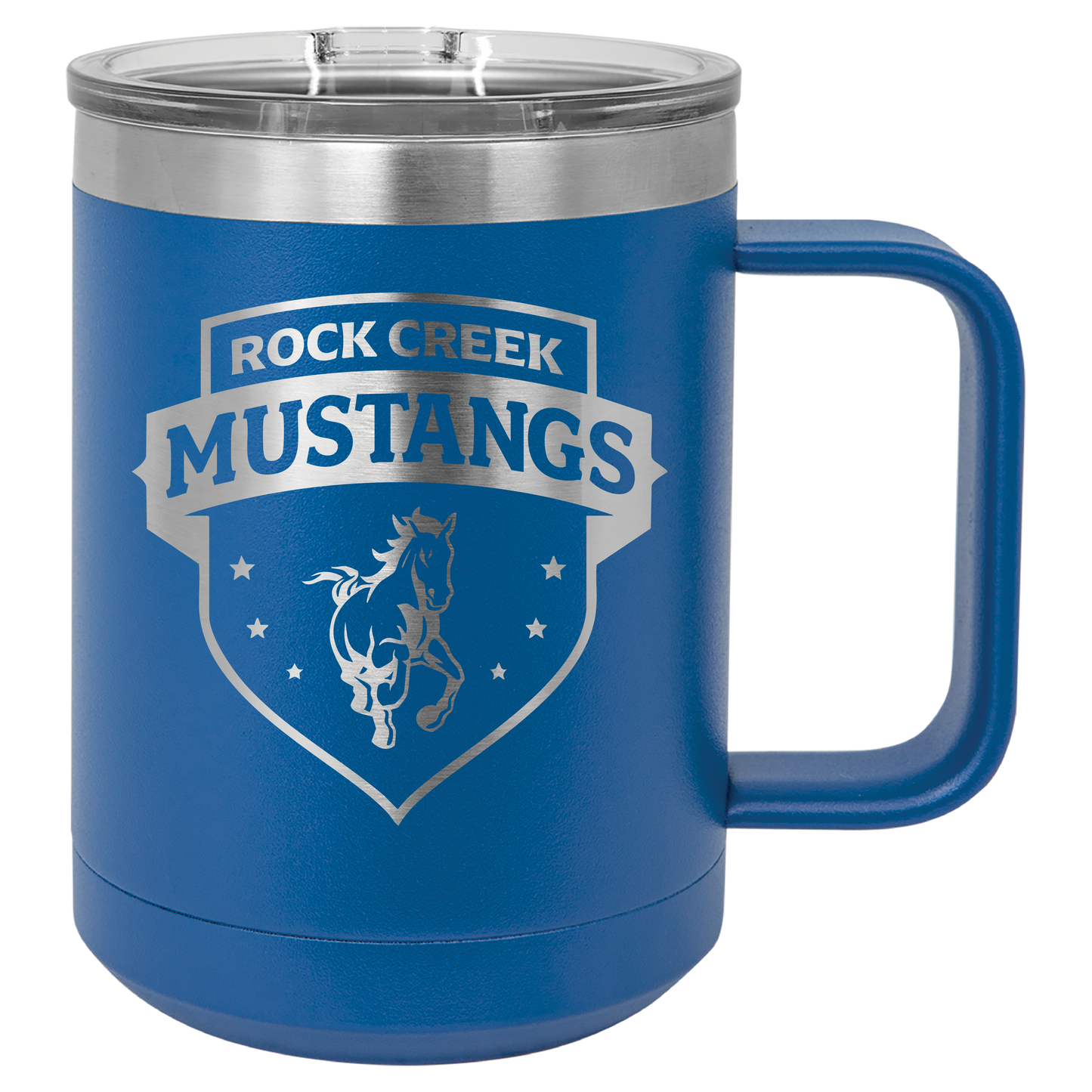 Rock Creek Mustangs Shield Tumbler - Click for all color/size options