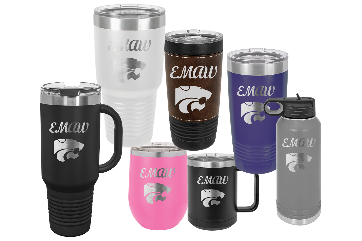 EMAW with Power Cat insulated Drinkware - Official Affinity Licensed Product - K-State