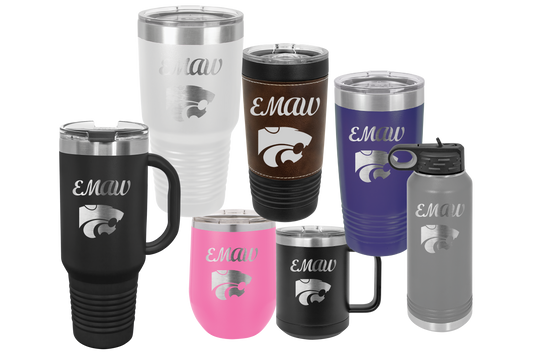 EMAW with Power Cat insulated Drinkware - Official Affinity Licensed Product - K-State