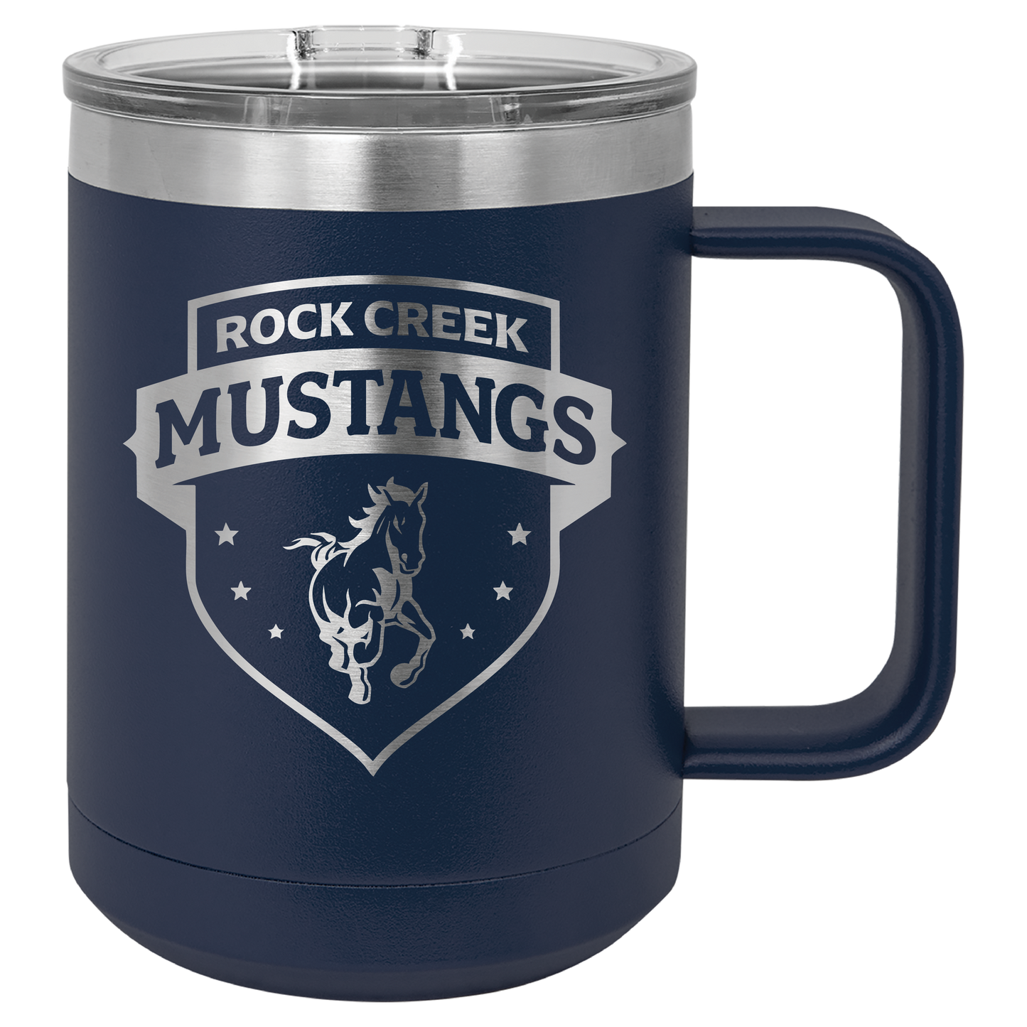 Rock Creek Mustangs Shield Tumbler - Click for all color/size options