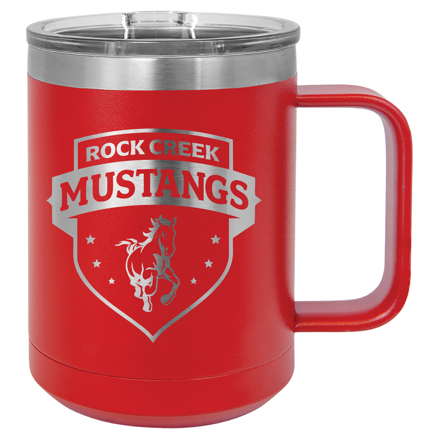 Rock Creek Mustangs Shield Tumbler - Click for all color/size options