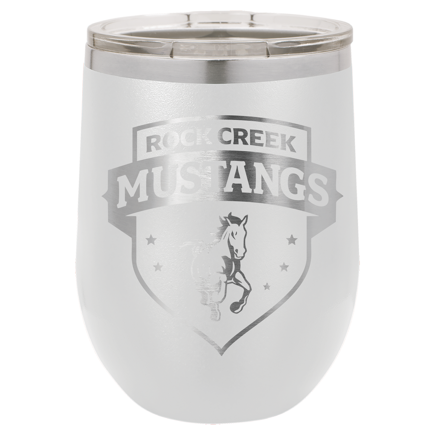 Rock Creek Mustangs Shield Tumbler - Click for all color/size options