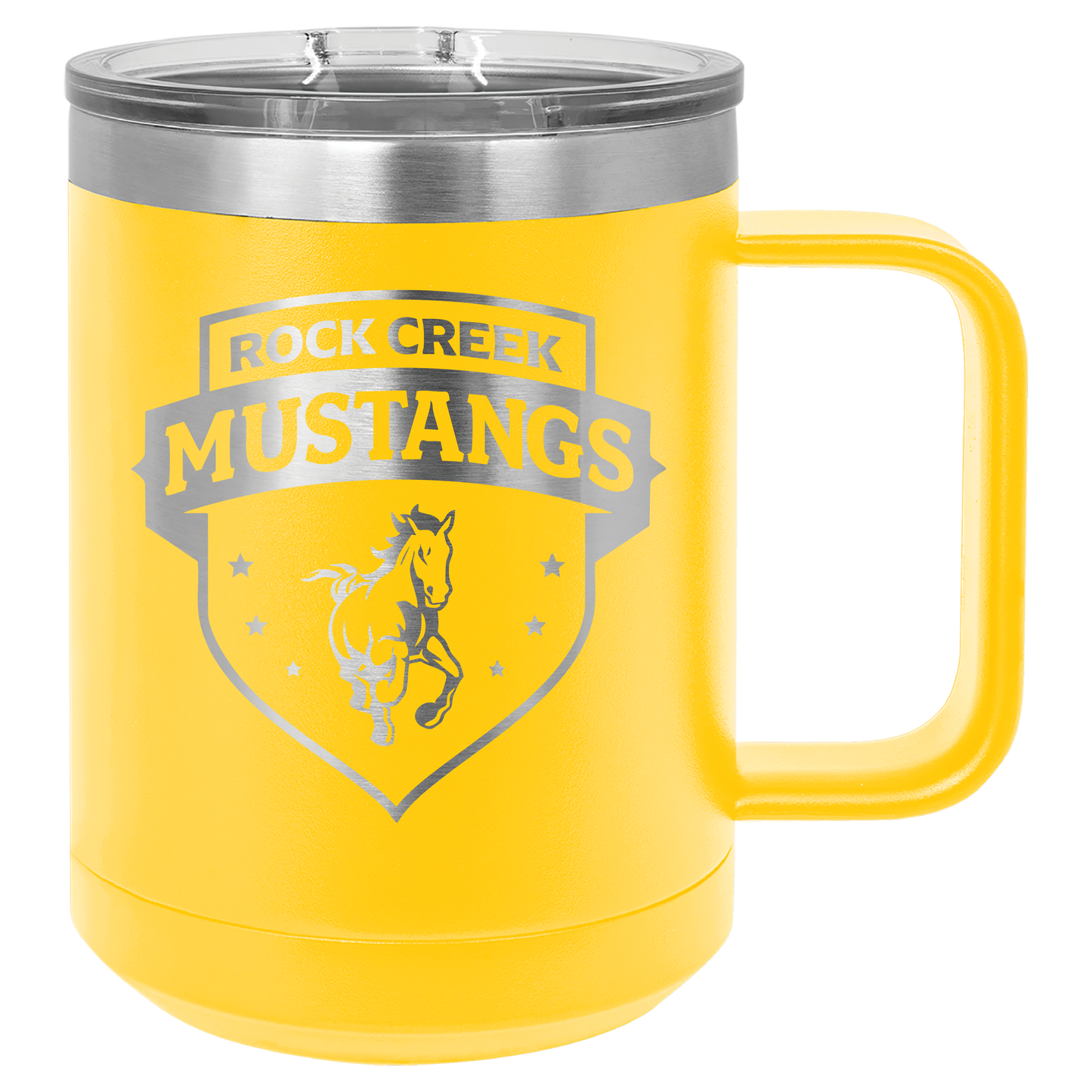 Rock Creek Mustangs Shield Tumbler - Click for all color/size options