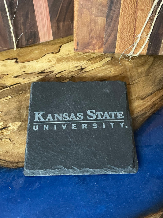 KSU Line Four pack of slate coasters