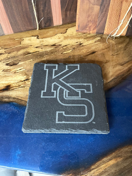 KSU Baseball logo Four pack of slate coasters