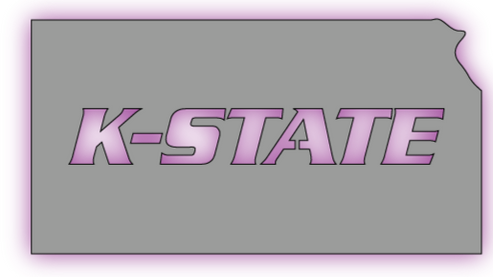 Kansas Outline with K-State LED Metal Sign – CedarMillsKS.com