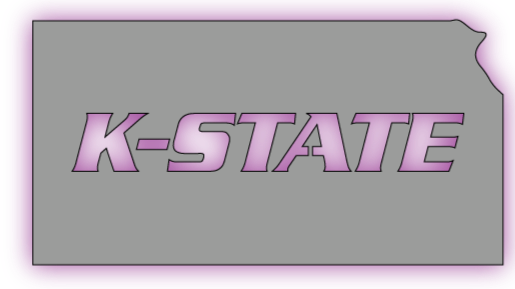 Kansas Outline with K-State LED Metal Sign