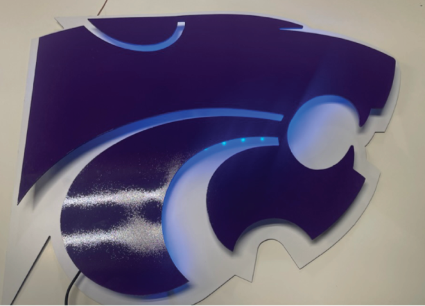 K-State Power Cat LED Metal Sign