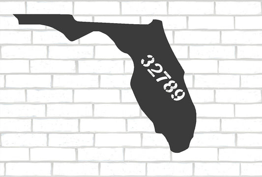 Personalized Metal State Outline With Zip code