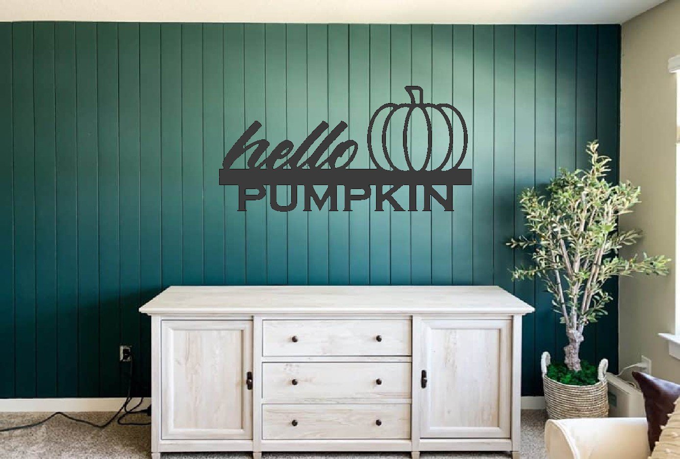 Hello Pumpkin Metal Sign
