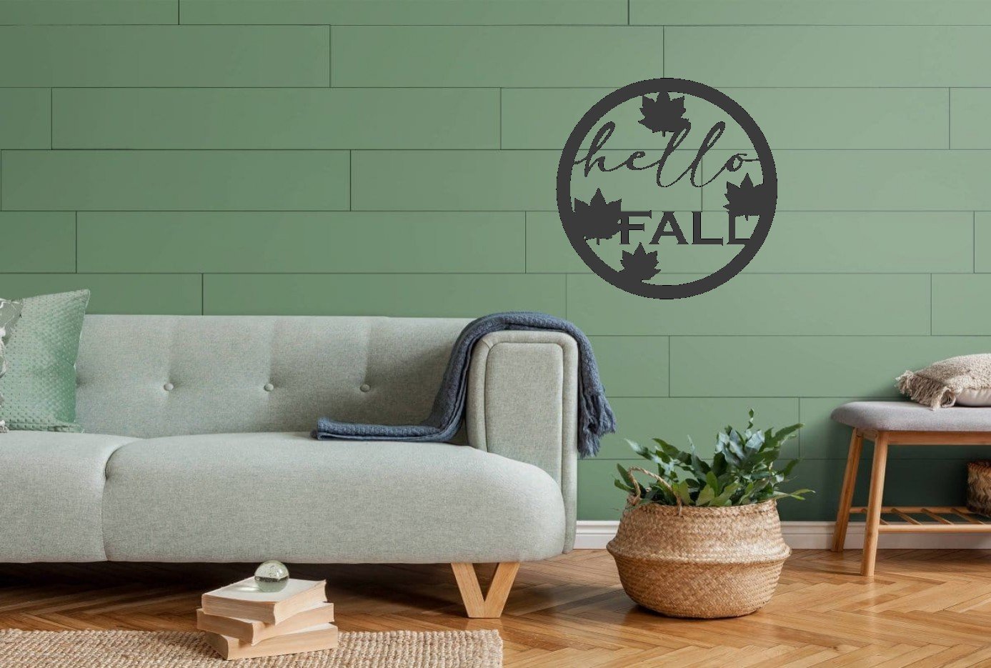 Hello Fall Metal sign