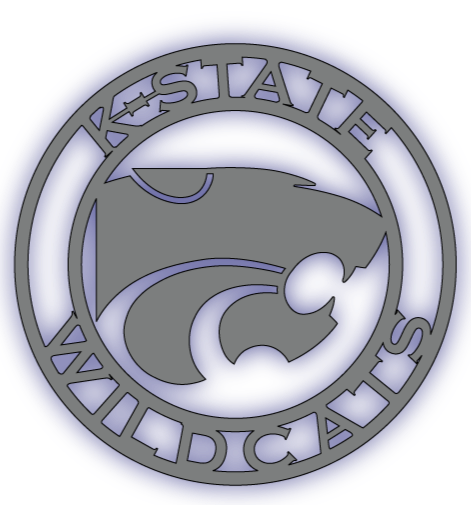 K-State Power Cat Round LED Metal Sign