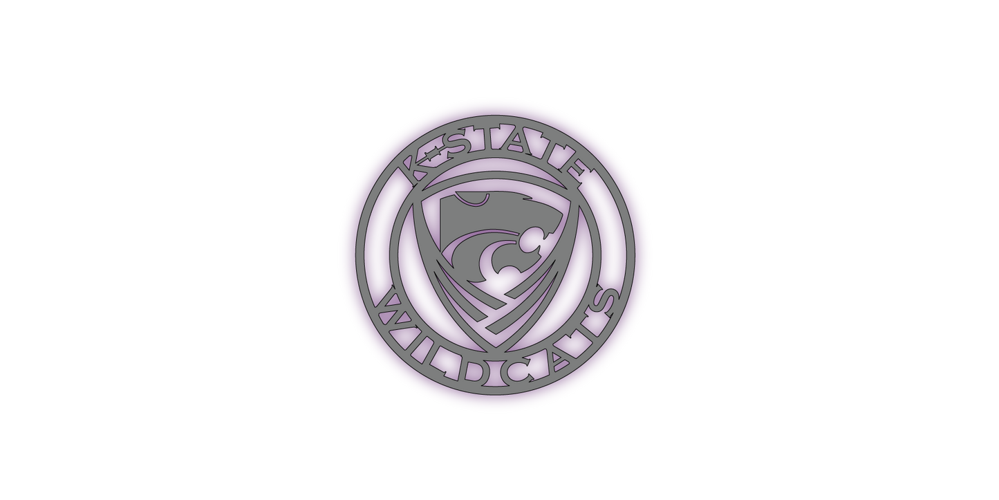 K-State Soccer Round LED Metal Sign