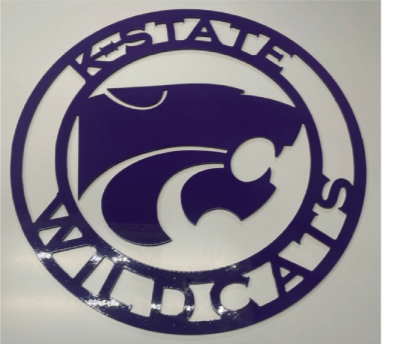 K-State Power Cat Circle Metal Sign