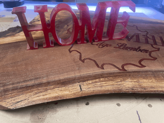 Epoxy home sign (red)