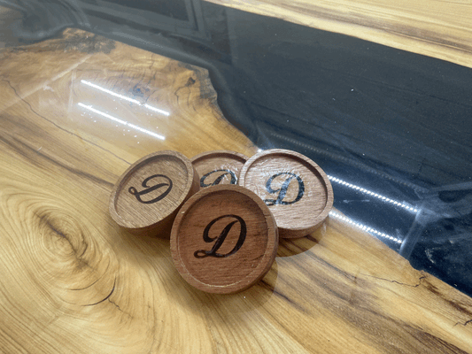 inset mahogany coasters