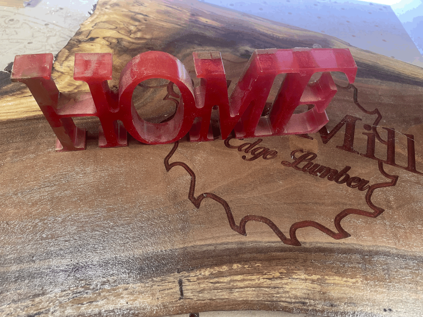 Epoxy home sign (red)