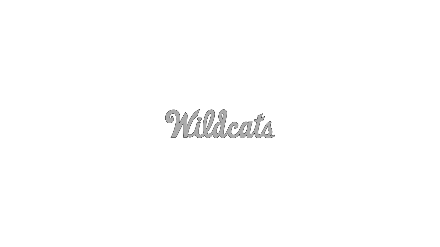 Wildcats Script Font Metal Sign