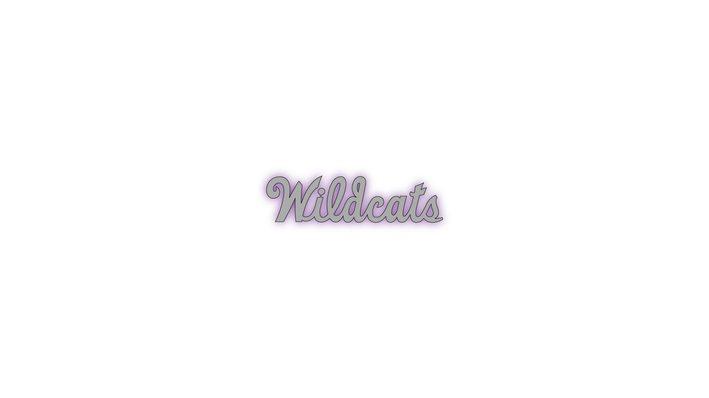 Wildcats Script LED Metal Sign